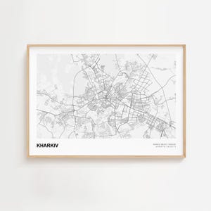 Charkiv landskapskarta Print, Charkiv Charkiv oblast Modern kartaffisch, Charkiv Kartdekoraffisch, Charkiv Minimal Map, Charkiv Resepresent