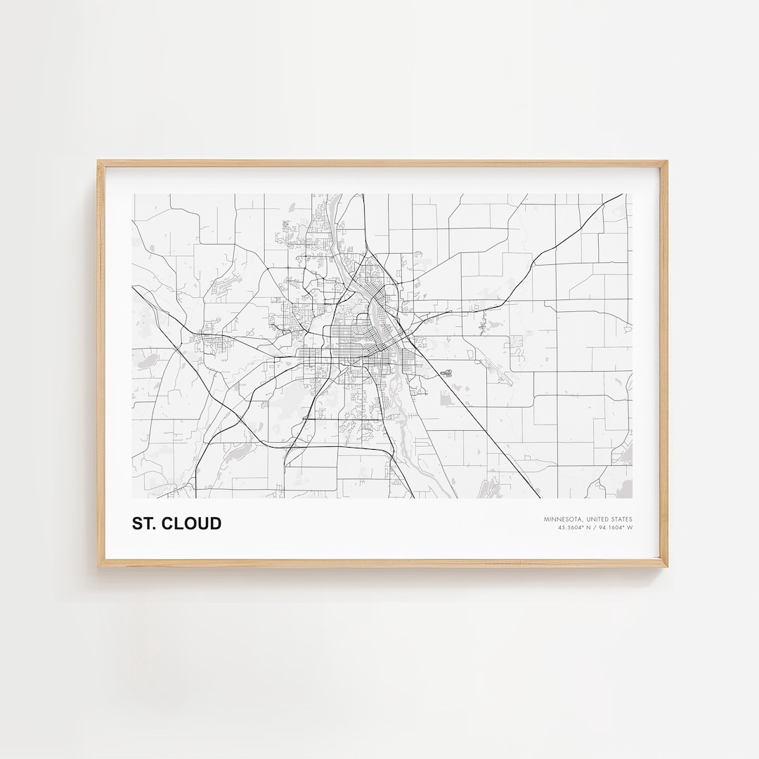 St Cloud Landscape Map Print St Cloud Minnesota Modern Map Poster Il 7y87 