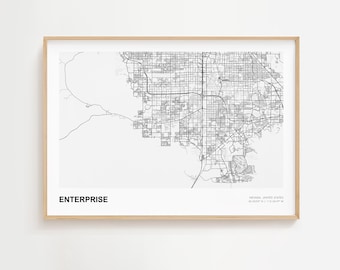 Enterprise Landscape Map Print, Enterprise Nevada Modern Map Poster, Enterprise Custom Street Map, Enterprise City Map, Enterprise Art Print