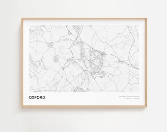 Oxford Landscape Map Print, Oxford England Modern Map Poster, Oxford Urban Map, Oxford Map Decor Poster, Oxford Minimal Map, Oxford Road Map