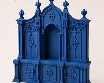 Gothic Cabinet STL | 1:12 Scale Dollhouse Furniture | Miniature Cabinet | Gothic Dollhouse Furniture | Dollhouse Cabinet STL