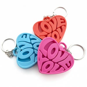 Love You Keychain - Heart Keyring STL File - Digital Download