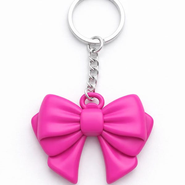 Bow Keychain STL 3MF Files - 3D Print Model - Digital Download