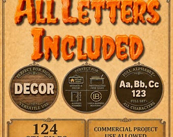 Halloween 3D Alphabet STL Files, Spooky Letters A-Z, Lowercase and Numbers, Flat and Rounded Font for Signs and Decor