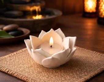 Lotus Flower Tealight Holder STL File | 3D Printed Home Decor