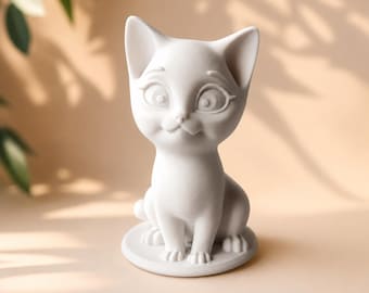 Cat Figurine - 3D Print Model - STL File - Digital Download