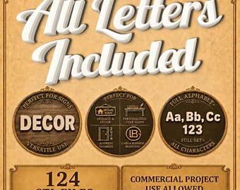 3D Printable Alphabet STL Files, Flat Rounded Letters, Numbers, Signs, Cake Toppers (Digital Download)