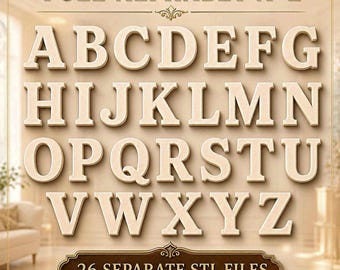 3D Printable Alphabet Letters STL, Full A–Z Set, 26 Separate Files, Personalized Names, Signs & Home Decor