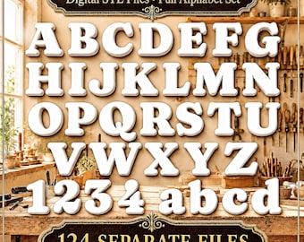 3D Alphabet, STL Font Set, Letters and Numbers, 124 Separate Files, Personalized Names, Signs & Home Decor, Commercial Use