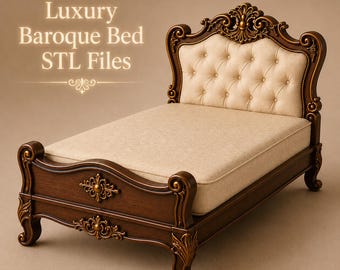 Dollhouse Bed STL File,Miniature Furniture, 1:12 STL, Support Free FDM Print