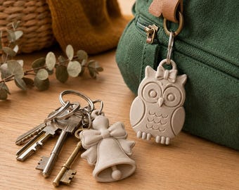Back to School Keychain STL Bundle: Owls, School Bell 3D Print Files (Digital Download)
