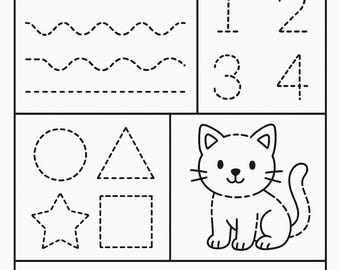 Cuaderno de trabajo de rastreo para preescolar / Actividades de motricidad fina (descarga digital)