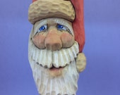 Hand carved Christmas tree ornament OOAK Christmas gift for him gift for her hand made carved wood holiday decor Santa Claus decorations