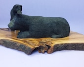 Talla de madera oso negro de madre y cachorro tallado madera fauna escultura regalo de decoración rústica colección tallas animales le regalo para ella