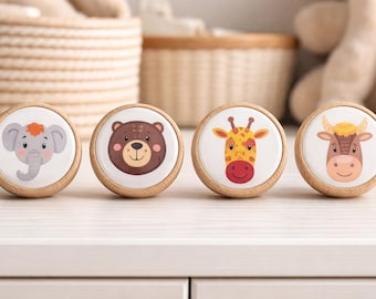 Animal Beech Wood Drawer Knob – Kids Nursery Decor
