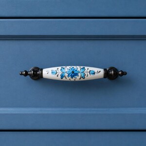 blue dresser handles Oakham 6-Drawer Dresser, Stormy Blue