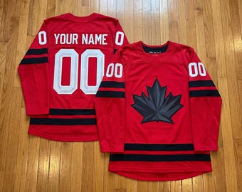 Maglia da hockey personalizzata del Canada – Divisa sportiva personalizzata con nome e numero