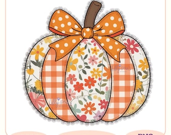 Kürbis Patchwork PNG: Herbst Clipart (Digitaler Download)