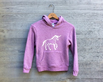 Unicorn Hoodie, Kids Hoodie, Gift for a Girl, Unicorn Gift, Little Girl Gift, White Unicorn, Cozy Hoodie, Sizes 2-12