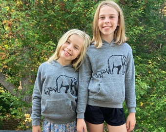 Elephant Hoodie, Kids Hoodie, Back to School, Elephant Gift, Cute Hoodie, 2T- 14 Years