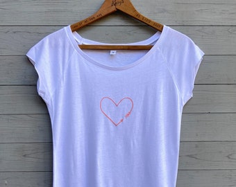 Tiny Heart Tee, Bamboo + Organic Cotton, Valentine's Day Tee