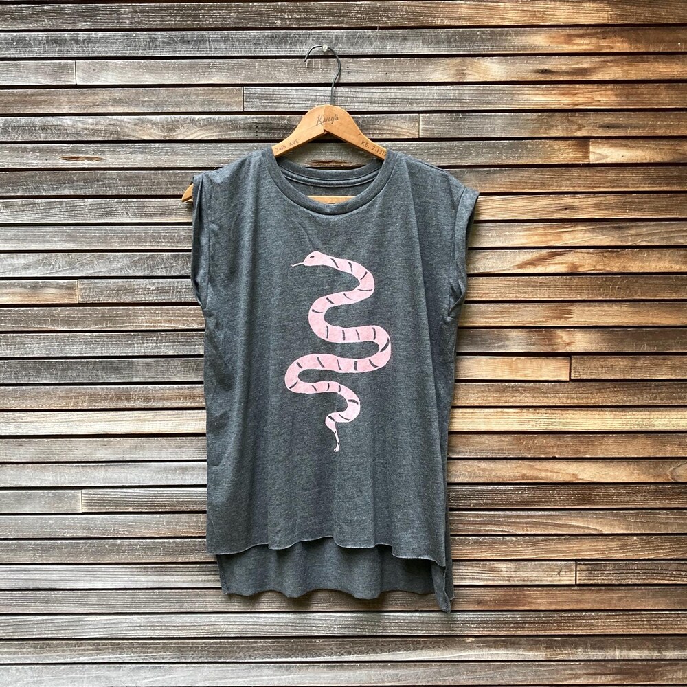Pink Snake Tee, Year Of The Snake, Gym Shirt, Sleeveless Tee, Muscle Tee Livingmall