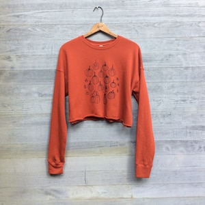 Pumpkin Patch Crop Top, Orange Sweatshirt, Halloween Shirt, Pumpkin Shirt image 1