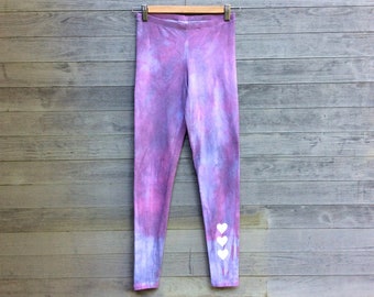 Valentine's Day Leggings, Hand Dyed