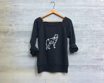 Lone Wolf Sweatshirt, Yoga Top, Hiking Shirt, Camping Top, Wolf Gift