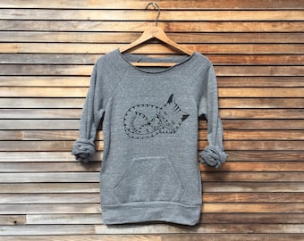 Organic Cotton Cat Sweatshirt, Cat Mom Gift, Cat Lover, Cozy Sweatshirt