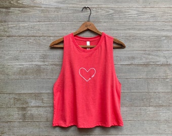 Valentine's Day Cropped Tank Top: Tiny Heart, Barre Workout Top