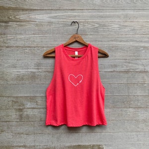 Be Mine Tank Top, Cropped Top for Valentine&#39;s Day with a Tiny Heart, Gift for Your Lover, Partner, Wife, or Girlfriend