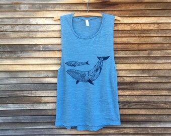 Whale Tank Top, Beach Tank, Yoga Tank, Summer Tank, Whale Lover