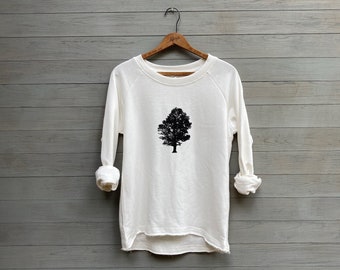 sittin under the Oak Tree Sweatshirt, Camping Top, Tree Sweater, Yoga Gift, Hiking Shirt, Cozy Sweatshirt