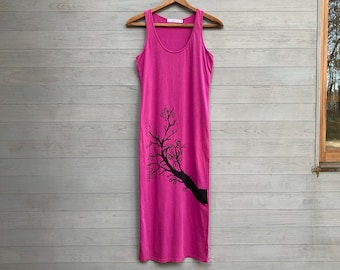 Pink Cherry Blossoms Dress in All Cotton