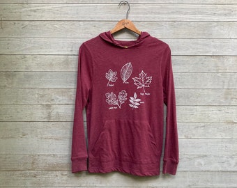 Fall Leaves Pullover, Lightweight Hoodie in Organic Cotton
