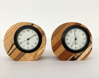 Glacier Clock, Tiny Bedside Clock, Reclaimed Wood, One of a Kind Gift, Unique Clock