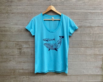 The Beachcomber Tee, Whale Tshirt, Flowy Tee, Mother's Day, Loose Tee