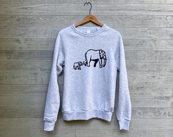 Elephant Sweatshirt, Cozy Top, Loungewear, Elephant Gift, Yoga Top, Unisex Sweatshirt