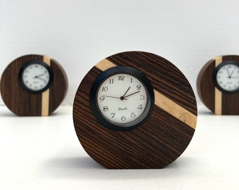 Lunar Eclipse Clock, Small Redwood Clock, Unique Gift, Elegant Clock, Reclaimed Wood, Bedside Clock