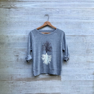 Shadow Tree Pullover, Yoga Gift and Slouchy, Loose Fitting Shirt for Hiking, Nature Lover Gift, Lightweight Shirt