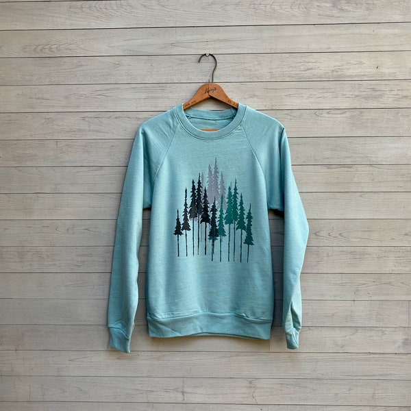 Into the Woods Sweatshirt in Organic Cotton, Unisex Top for a Nature Lover
