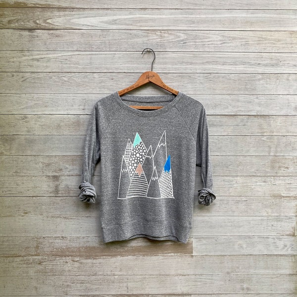 wild and free Mountain Pullover, Hiking Shirt, Camping Pullover, Yoga Top