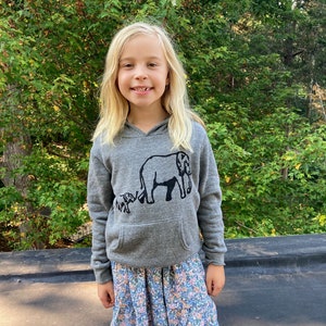 Elephant Hoodie, Kids Hoodie, Back to School, Elephant Gift, Cute Hoodie, 2T 14 Years image 4