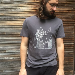 Mountain Shirt, Hiking + Camping Shirt, Outdoorsman, Adventure Shirt, Gift for Dad, Nature Lover, 100% Cotton