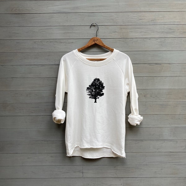 sittin under the Oak Tree Sweatshirt, Camping Top, Tree Sweater, Yoga Gift, Hiking Shirt, Cozy Sweatshirt