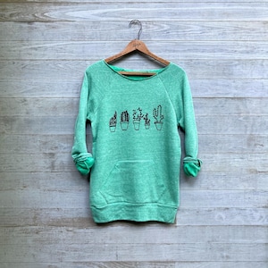 Organic Cotton Succulent Sweatshirt, Plant Lady, Cozy Sweatshirt