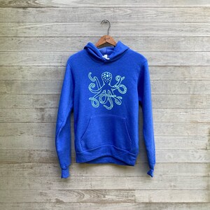 Octopus Hoodie, Beach Hoodie, Cozy Hoodie, Blue Hoodie