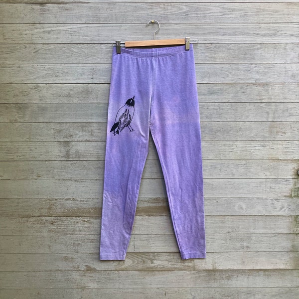 Final Sale Bird Leggings, Yoga Leggings, Hand Dyed Leggings