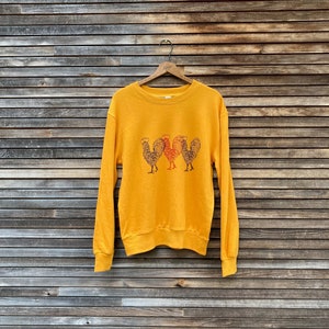 Rise with the Sun Rooster Sweatshirt, Comfy Top, Chickens, Orange Sweatshirt, Loungewear, Rooster Gift